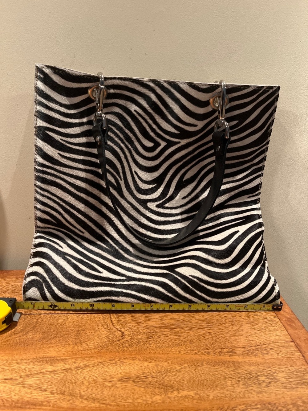 Zebra fur bag.